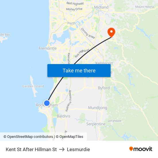 Kent St After Hillman St to Lesmurdie map