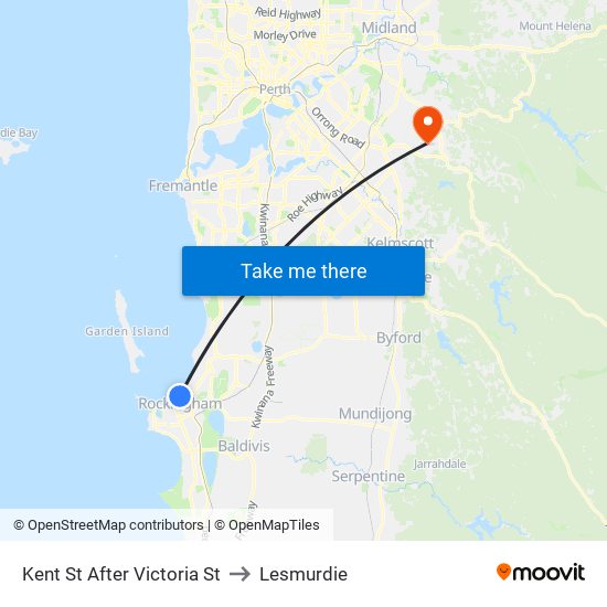 Kent St After Victoria St to Lesmurdie map