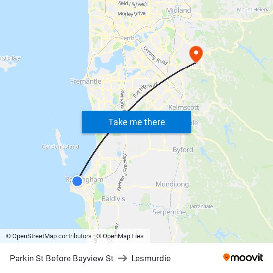 Parkin St Before Bayview St to Lesmurdie map
