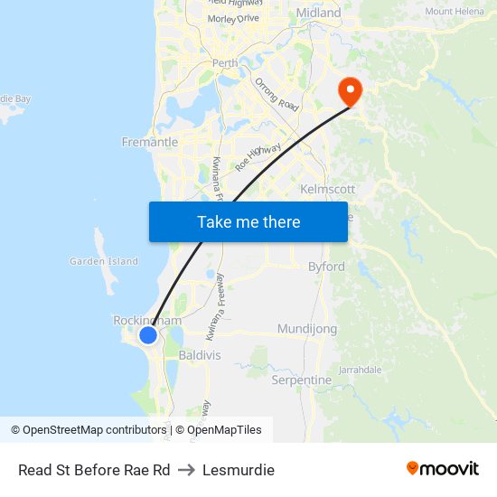 Read St Before Rae Rd to Lesmurdie map