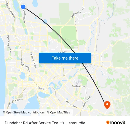 Dundebar Rd After Servite Tce to Lesmurdie map
