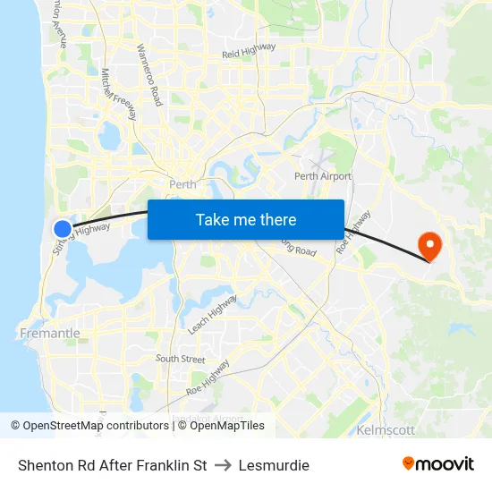 Shenton Rd After Franklin St to Lesmurdie map