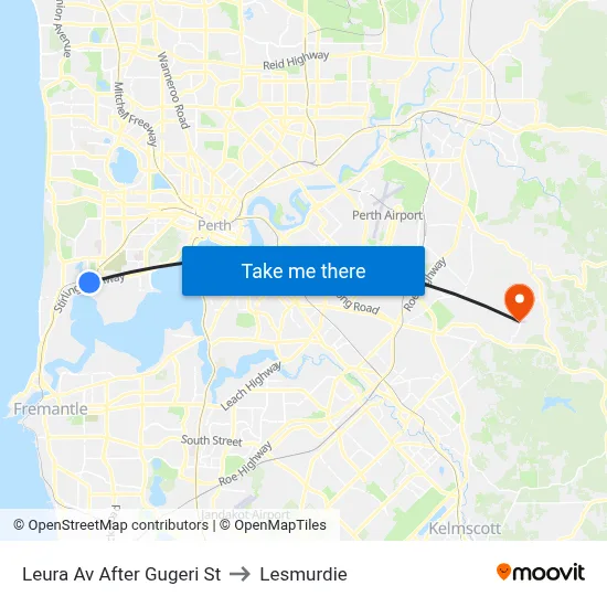 Leura Av After Gugeri St to Lesmurdie map