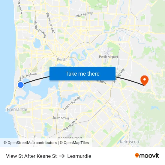 View St After Keane St to Lesmurdie map