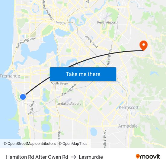 Hamilton Rd After Owen Rd to Lesmurdie map