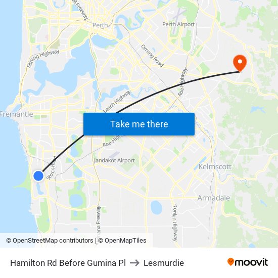 Hamilton Rd Before Gumina Pl to Lesmurdie map