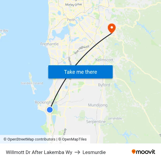 Willmott Dr After Lakemba Wy to Lesmurdie map