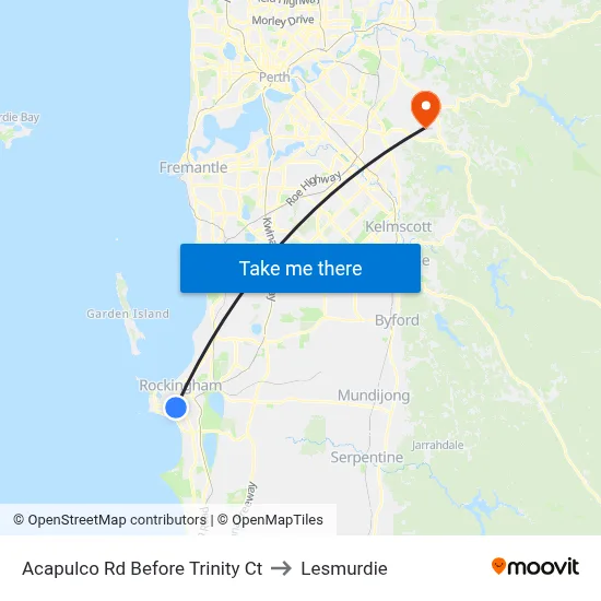 Acapulco Rd Before Trinity Ct to Lesmurdie map