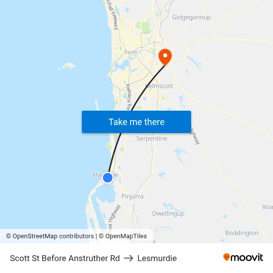 Scott St Before Anstruther Rd to Lesmurdie map