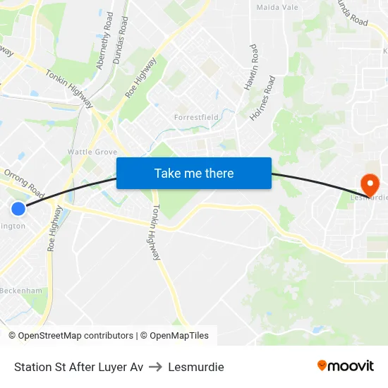 Station St After Luyer Av to Lesmurdie map