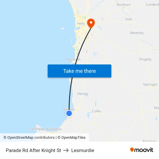 Parade Rd After Knight St to Lesmurdie map