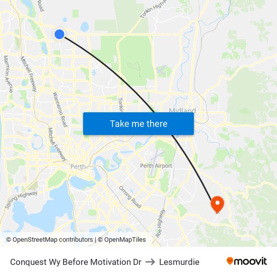 Conquest Wy Before Motivation Dr to Lesmurdie map