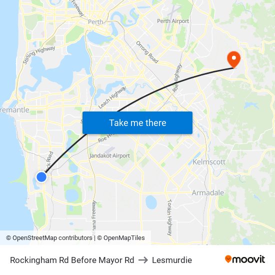 Rockingham Rd Before Mayor Rd to Lesmurdie map