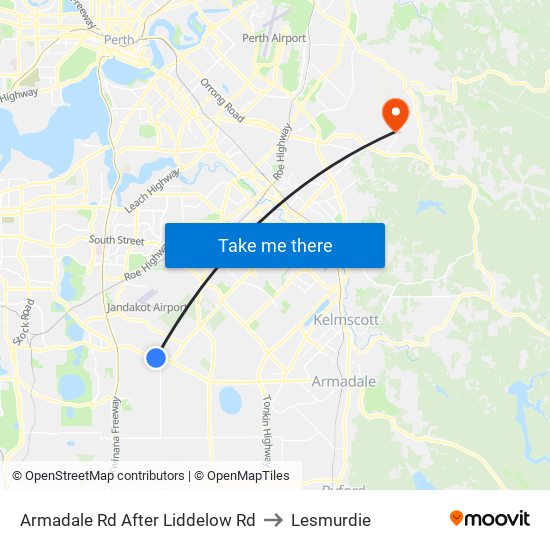 Armadale Rd After Liddelow Rd to Lesmurdie map