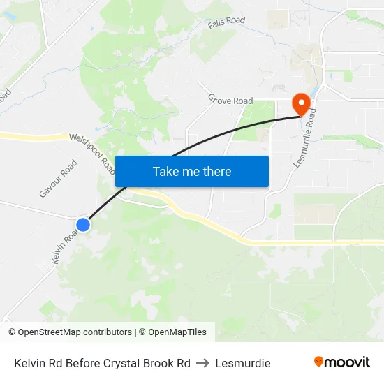 Kelvin Rd Before Crystal Brook Rd to Lesmurdie map