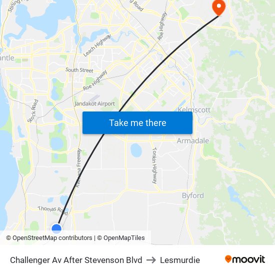 Challenger Av After Stevenson Blvd to Lesmurdie map