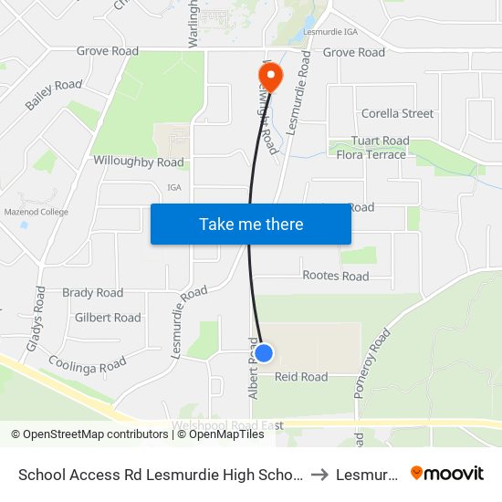 School Access Rd Lesmurdie High School S2 to Lesmurdie map