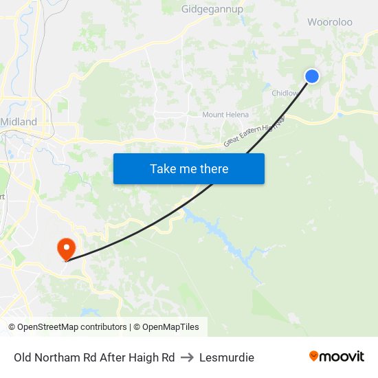 Old Northam Rd After Haigh Rd to Lesmurdie map