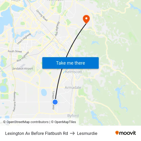 Lexington Av Before Flatbush Rd to Lesmurdie map