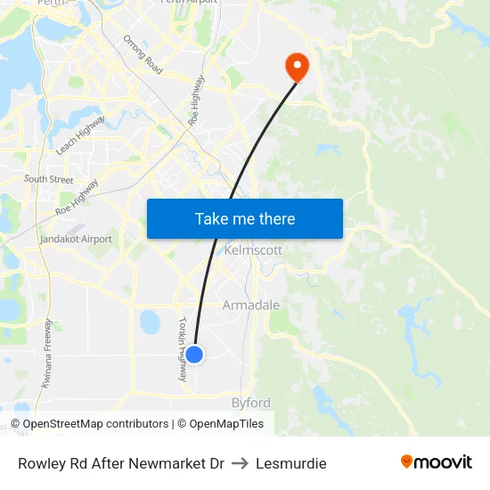 Rowley Rd After Newmarket Dr to Lesmurdie map