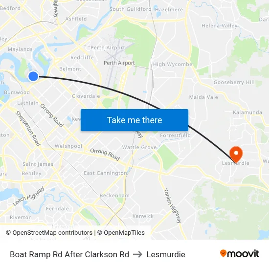 Boat Ramp Rd After Clarkson Rd to Lesmurdie map