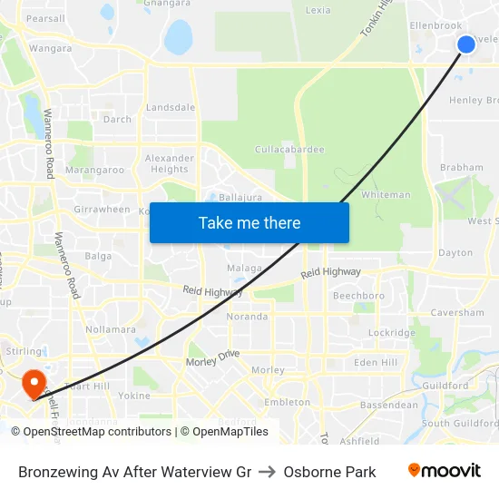Bronzewing Av After Waterview Gr to Osborne Park map