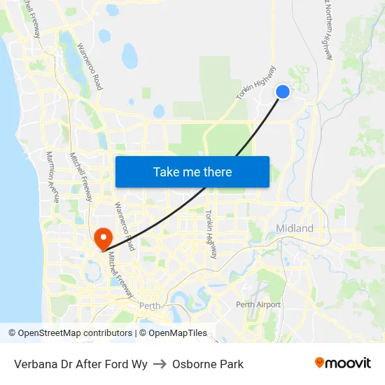 Verbana Dr After Ford Wy to Osborne Park map