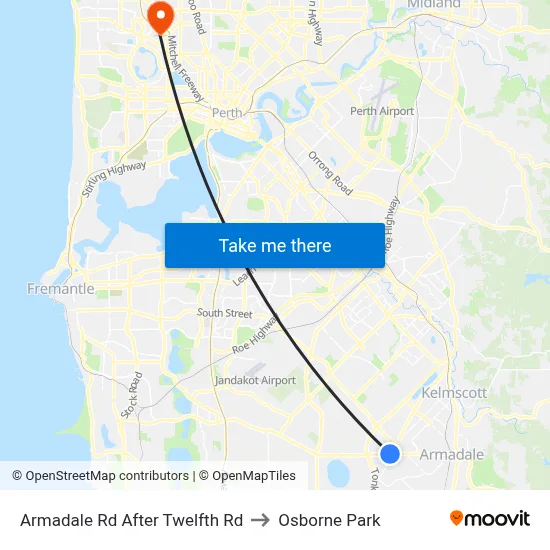 Armadale Rd After Twelfth Rd to Osborne Park map