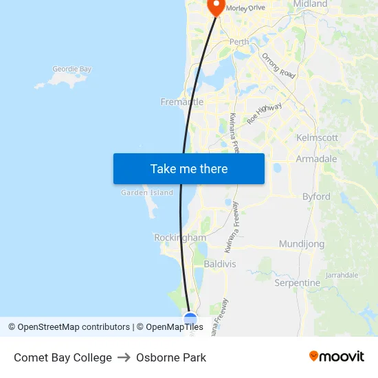 Comet Bay College to Osborne Park map