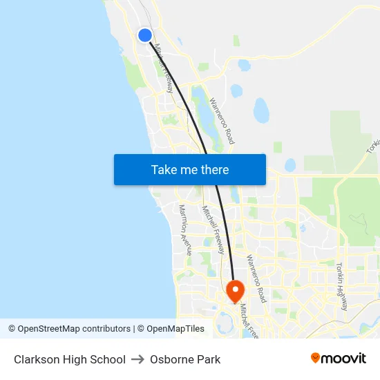 Clarkson High School to Osborne Park map