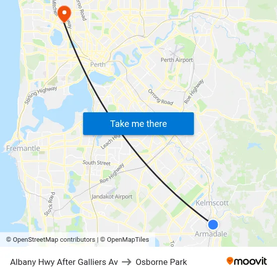 Albany Hwy After Galliers Av to Osborne Park map