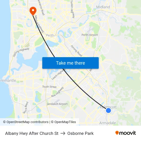 Albany Hwy After Church St to Osborne Park map