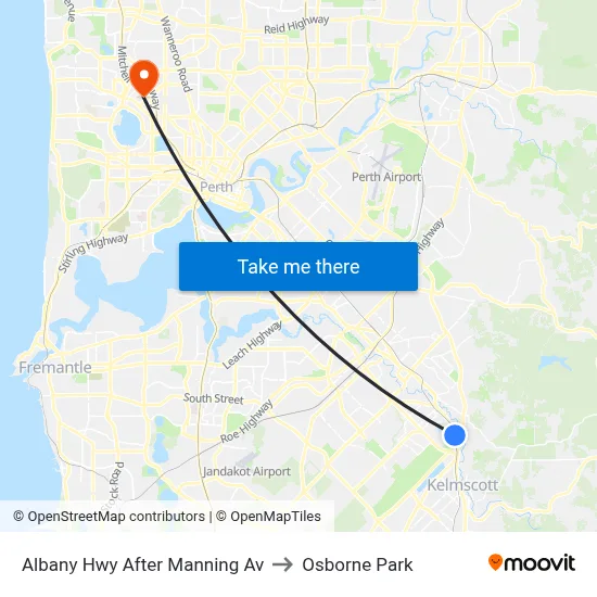 Albany Hwy After Manning Av to Osborne Park map
