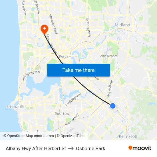 Albany Hwy After Herbert St to Osborne Park map