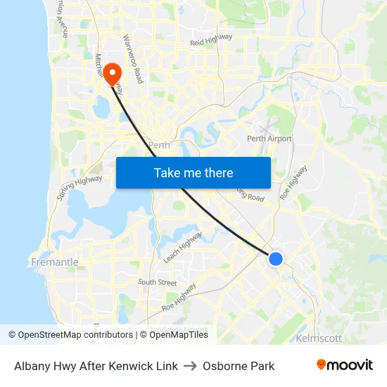 Albany Hwy After Kenwick Link to Osborne Park map