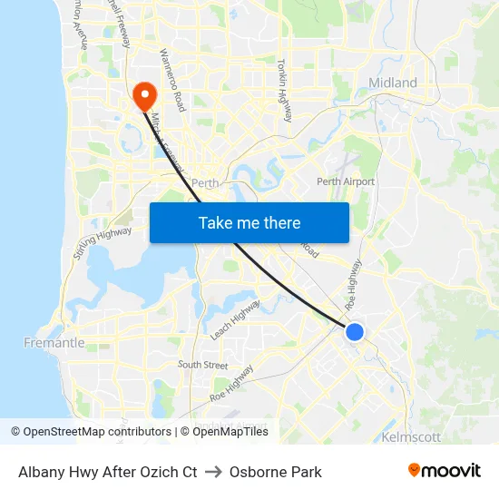 Albany Hwy After Ozich Ct to Osborne Park map