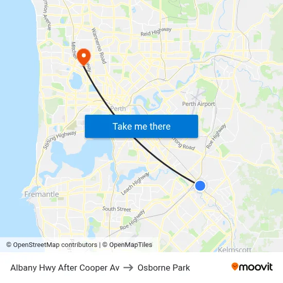 Albany Hwy After Cooper Av to Osborne Park map