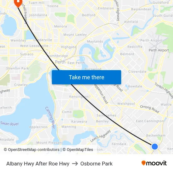Albany Hwy After Roe Hwy to Osborne Park map