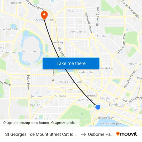 St Georges Tce Mount Street Cat Id 22 to Osborne Park map