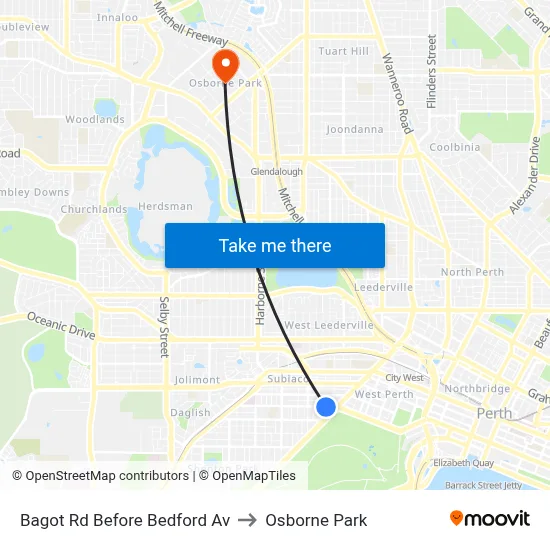 Bagot Rd Before Bedford Av to Osborne Park map