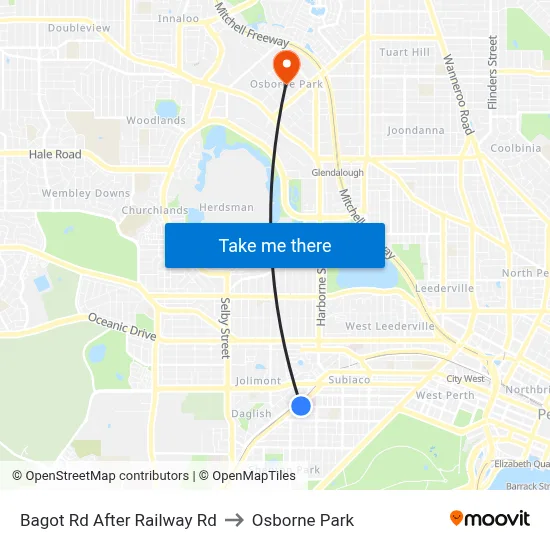 Bagot Rd After Railway Rd to Osborne Park map