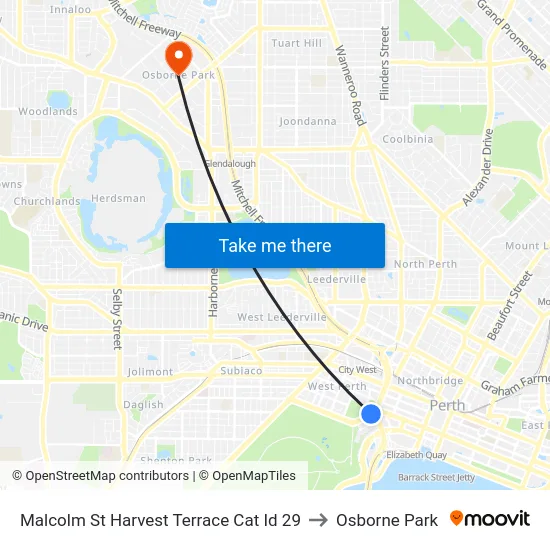 Malcolm St Harvest Terrace Cat Id 29 to Osborne Park map