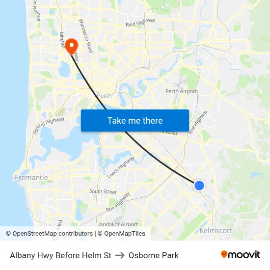 Albany Hwy Before Helm St to Osborne Park map