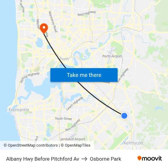 Albany Hwy Before Pitchford Av to Osborne Park map