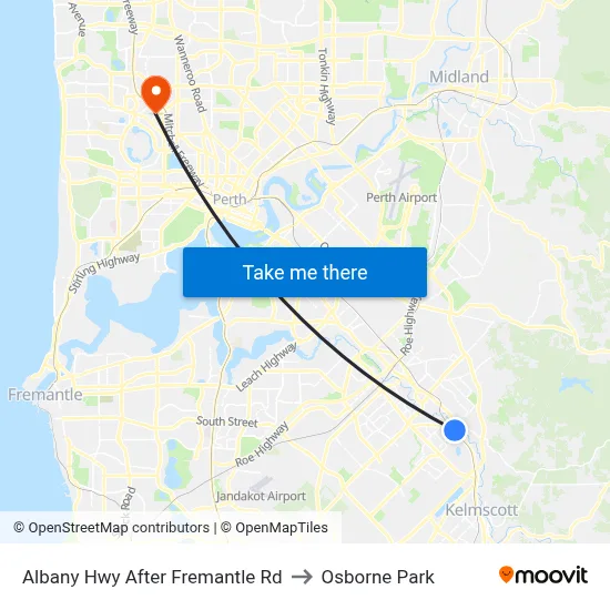 Albany Hwy After Fremantle Rd to Osborne Park map