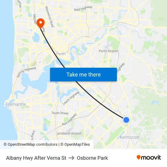 Albany Hwy After Verna St to Osborne Park map