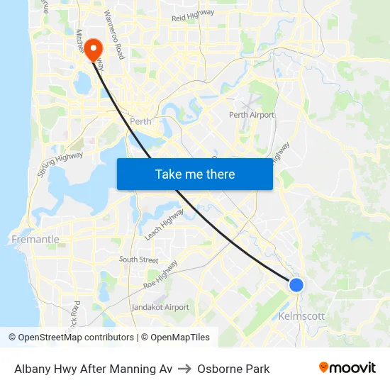 Albany Hwy After Manning Av to Osborne Park map