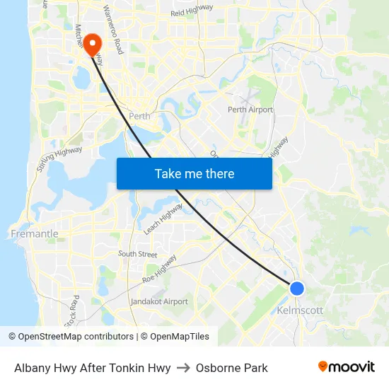 Albany Hwy After Tonkin Hwy to Osborne Park map