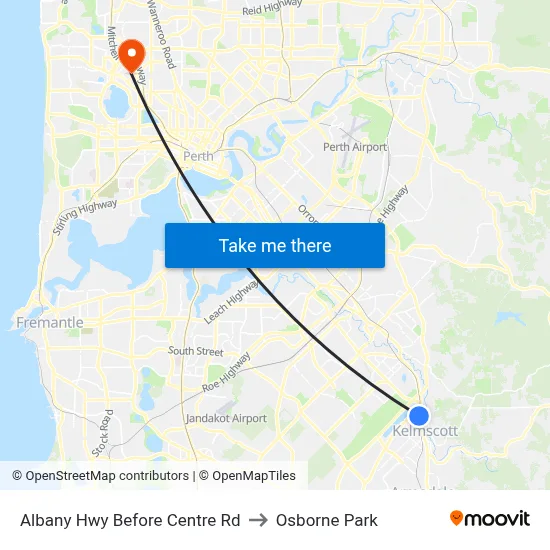 Albany Hwy Before Centre Rd to Osborne Park map