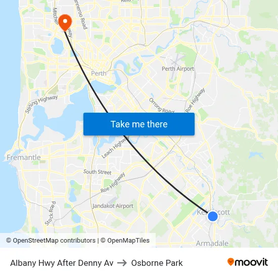 Albany Hwy After Denny Av to Osborne Park map